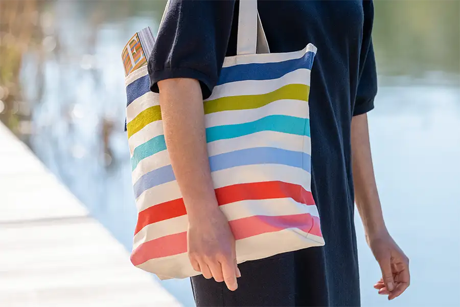 Canvas Tote Bag Coastal Stripes